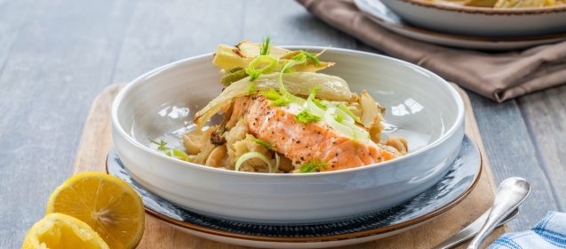 Slow Roasted Salmon with Fennel Citrus and Chiles