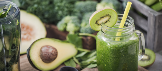 Avocado, Kale, Pineapple, and Coconut Smoothie