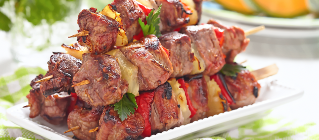 Grilled Steak and Pineapple Skewers