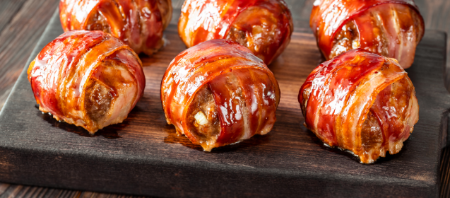 Keto Mini Burger Wrapped Bacon Bites