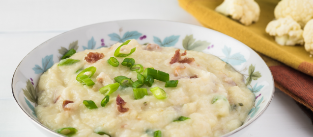 Bacon and Thyme Mashed Cauliflower