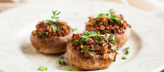 Walnut and Cranberry Stuffed Holiday Mushrooms
