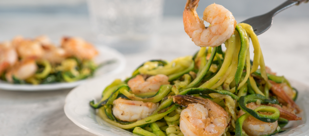 Zucchini Noodles with Lemon Garlic Shrimp