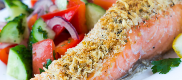 Crispy Coconut Pan Fried Salmon