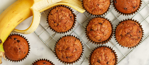 Almond Butter Banana Chocolate Chip Muffins